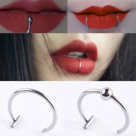 1Pc Stainless Steel Fake Nose Rings Hoops